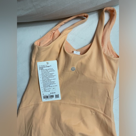 NEW Lululemon Align Dress Peach Bellini Built in Shorts Butterly Soft Size 0 - Picture 11 of 12